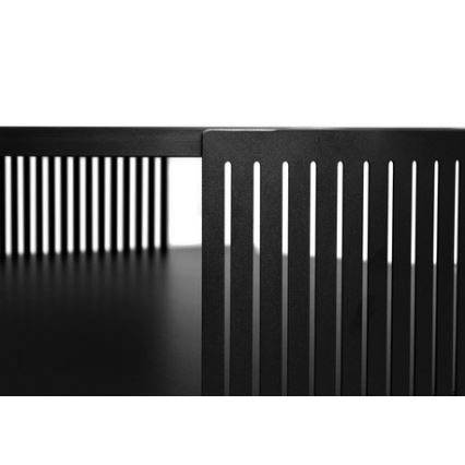 Table basse FIKOLI 40x75 cm noir/doré chêne