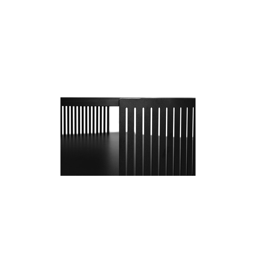 Table basse FIKOLI 40x75 cm noir/doré chêne