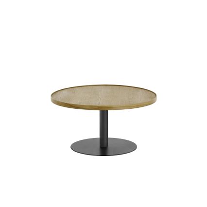 Table basse FOCUS, diamètre 80 cm, chêne/noir