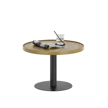 Table basse FOCUS Ø 60 cm chêne/noir