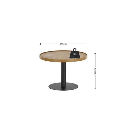 Table basse FOCUS Ø 60 cm chêne/noir