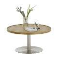 Table basse FOCUS Ø 80 cm chêne/inox