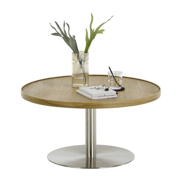 Table basse FOCUS Ø 80 cm chêne/inox