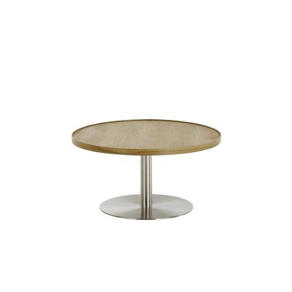 Table basse FOCUS Ø 80 cm chêne/inox