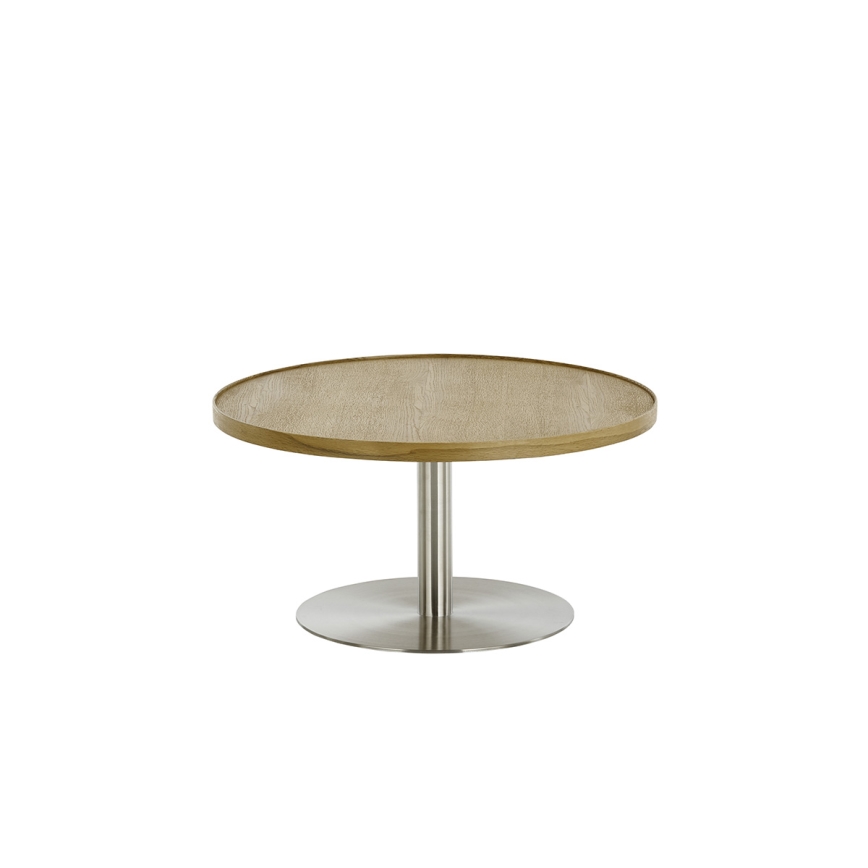 Table basse FOCUS Ø 80 cm chêne/inox