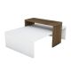Table basse GLOW 32x80 cm blanc/marron