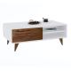 Table basse GRANDE 42x100 cm blanc/marron