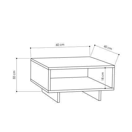 Table basse HOLA 32x60 cm blanche/noire