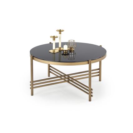 Table basse ISMENA 41x80 cm doré/noir