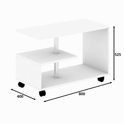 Table basse KARANFIL 52,5x80 cm blanche