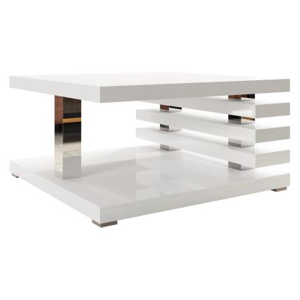 Table basse KYOTO 31x60 cm blanc brillant