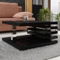 Table basse KYOTO 31x60 cm noir brillant