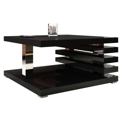 Table basse KYOTO 31x60 cm noir brillant