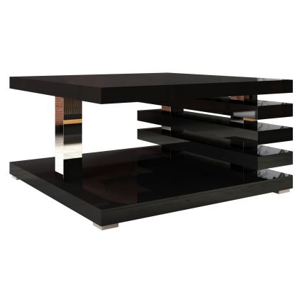 Table basse KYOTO 31x60 cm noir brillant