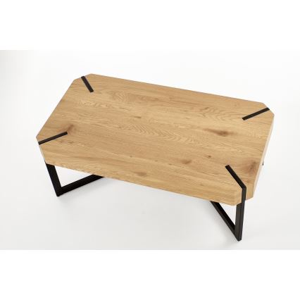 Table basse LAVIDA 43 x 110 cm chêne doré/noir