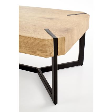 Table basse LAVIDA 43 x 110 cm chêne doré/noir