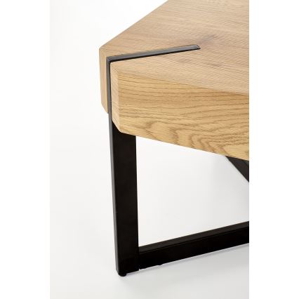 Table basse LAVIDA 43 x 110 cm chêne doré/noir