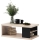 Table basse LORA avec étagère et espace de rangement, beige/noir