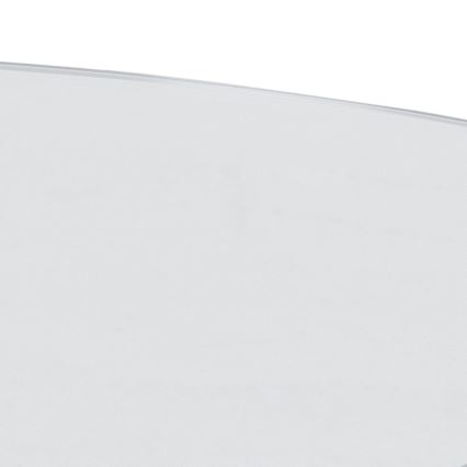 Table basse LUCA 82 cm, plateau en verre transparent et structure argentée