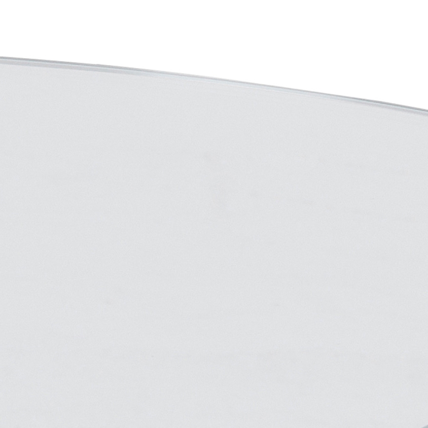 Table basse LUCA 82 cm, plateau en verre transparent et structure argentée