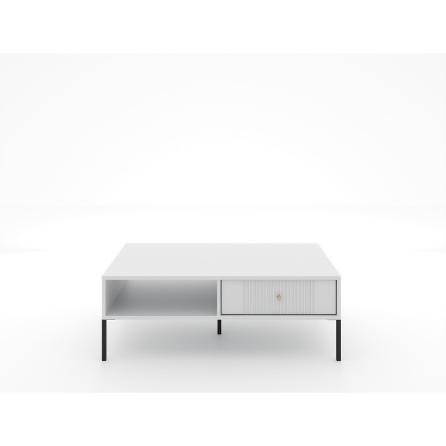 Table basse LUE 104 x 68 cm blanche/noire