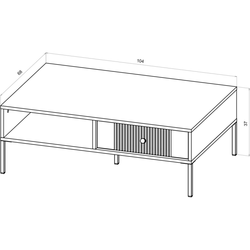 Table basse LUE 104 x 68 cm blanche/noire