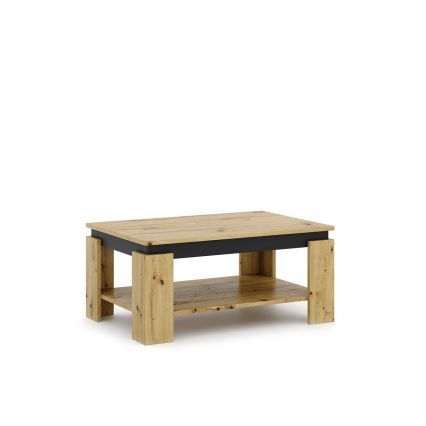 Table basse LUNO chêne artisan/noir