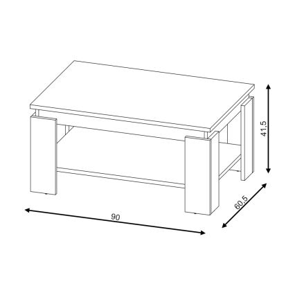 Table basse LUNO gris béton/anthracite