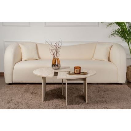 Table basse LUVIA décor marbre beige