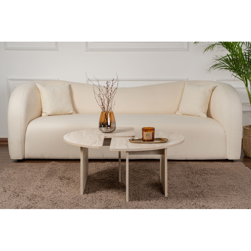 Table basse LUVIA décor marbre beige
