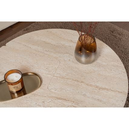 Table basse LUVIA décor marbre beige