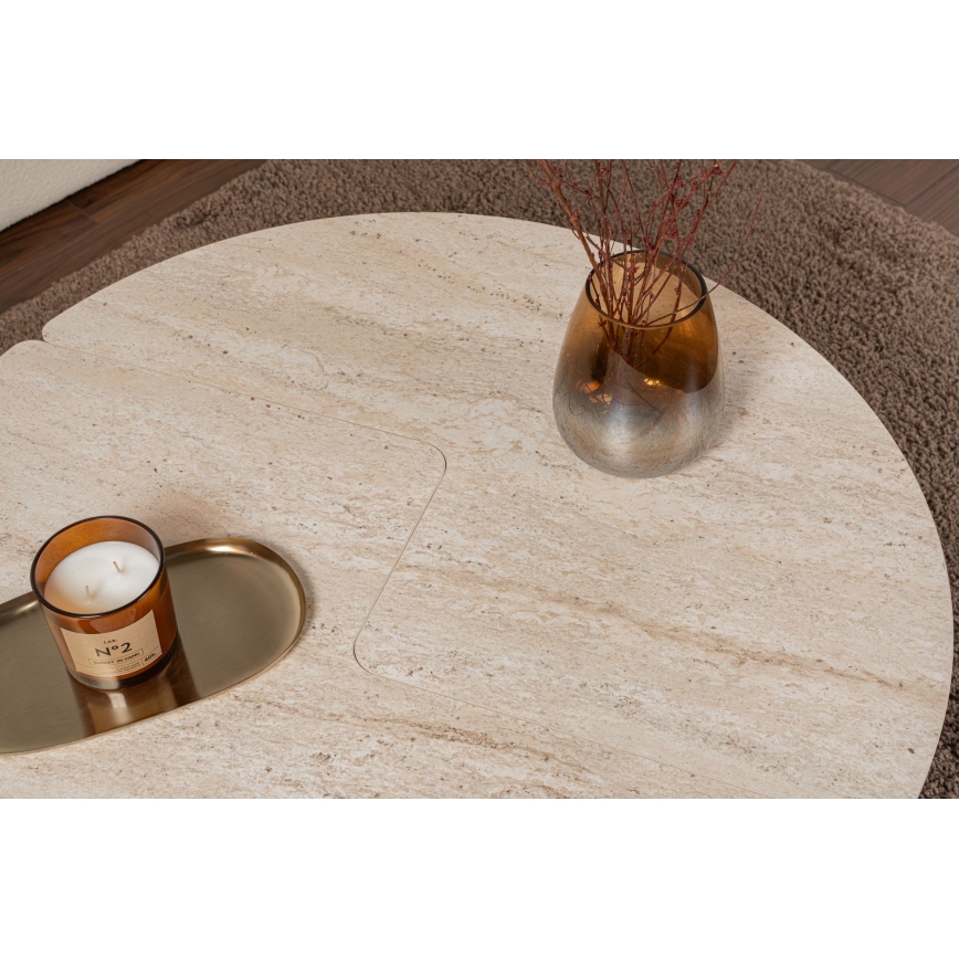Table basse LUVIA décor marbre beige