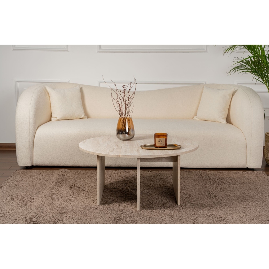 Table basse LUVIA décor marbre beige