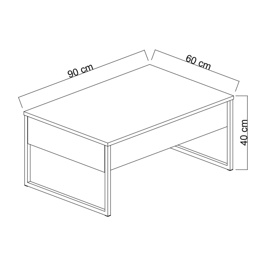 Table basse LUXE 40x90 cm blanc/doré