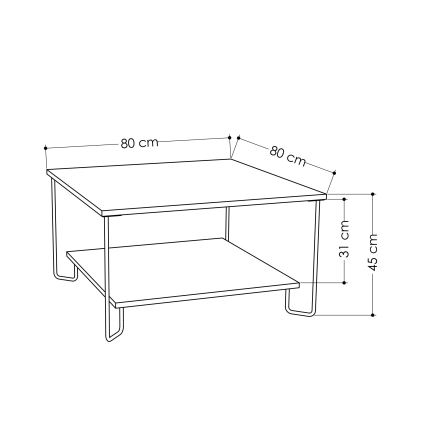 Table basse MARBO 45x80 cm gris