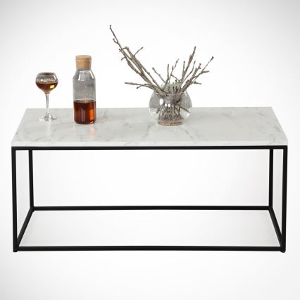 Table basse MARMO 43x95 cm noire/blanche