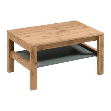 Table basse MENTA 90x45 cm chêne wotan/vert