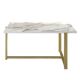Table basse MERIDETHS 45x92 cm dorée/blanche