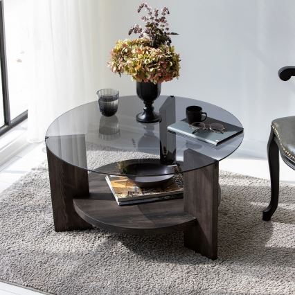 Table basse MONDO 40x75 cm pin/noir