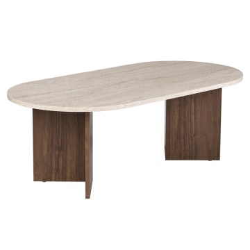 Table basse NEL 119x60 cm beige/noyer