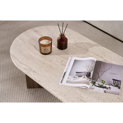 Table basse NEL 119x60 cm beige/noyer