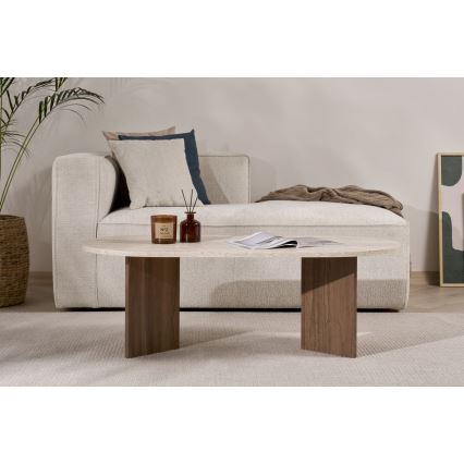 Table basse NEL 119x60 cm beige/noyer