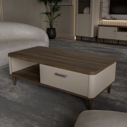 Table basse NOR marron/beige