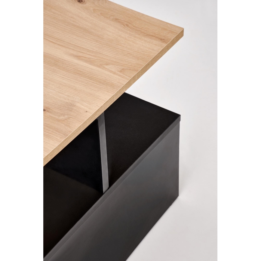 Table basse NOTE 90x51 cm noir/chêne artisan