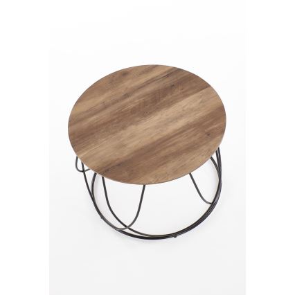 Table basse NUBIRA 41x60 cm noir/marron