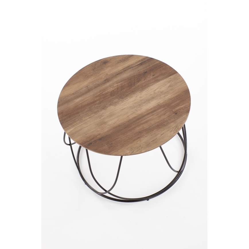Table basse NUBIRA 41x60 cm noir/marron