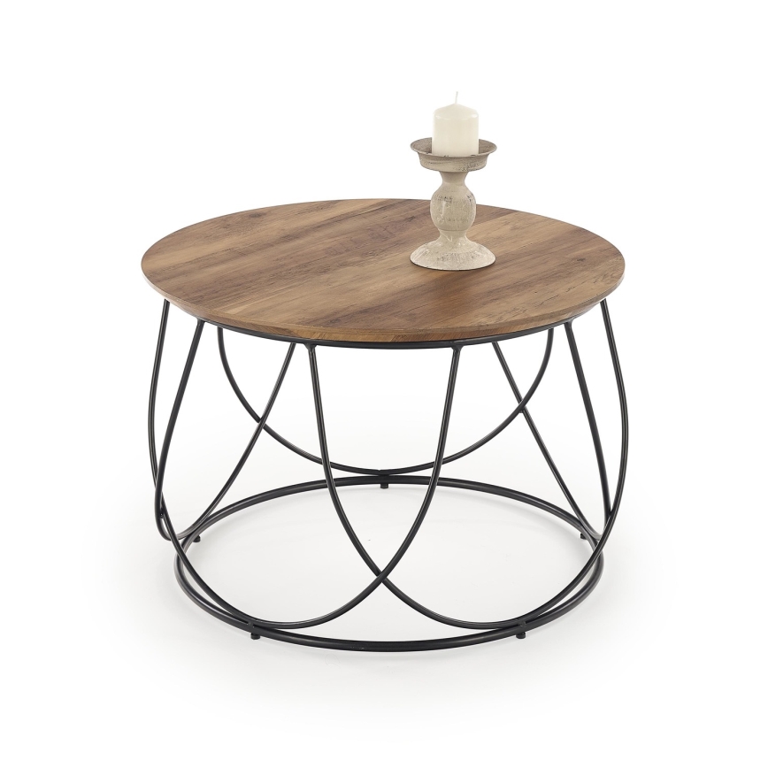 Table basse NUBIRA 41x60 cm noir/marron