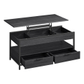 Table basse NYRO à plateau relevable, finition noire