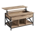 Table basse NYRO à plateau relevable marron/noir