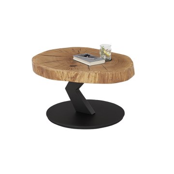 Table basse ODIN Ø 75 cm chêne/noir
